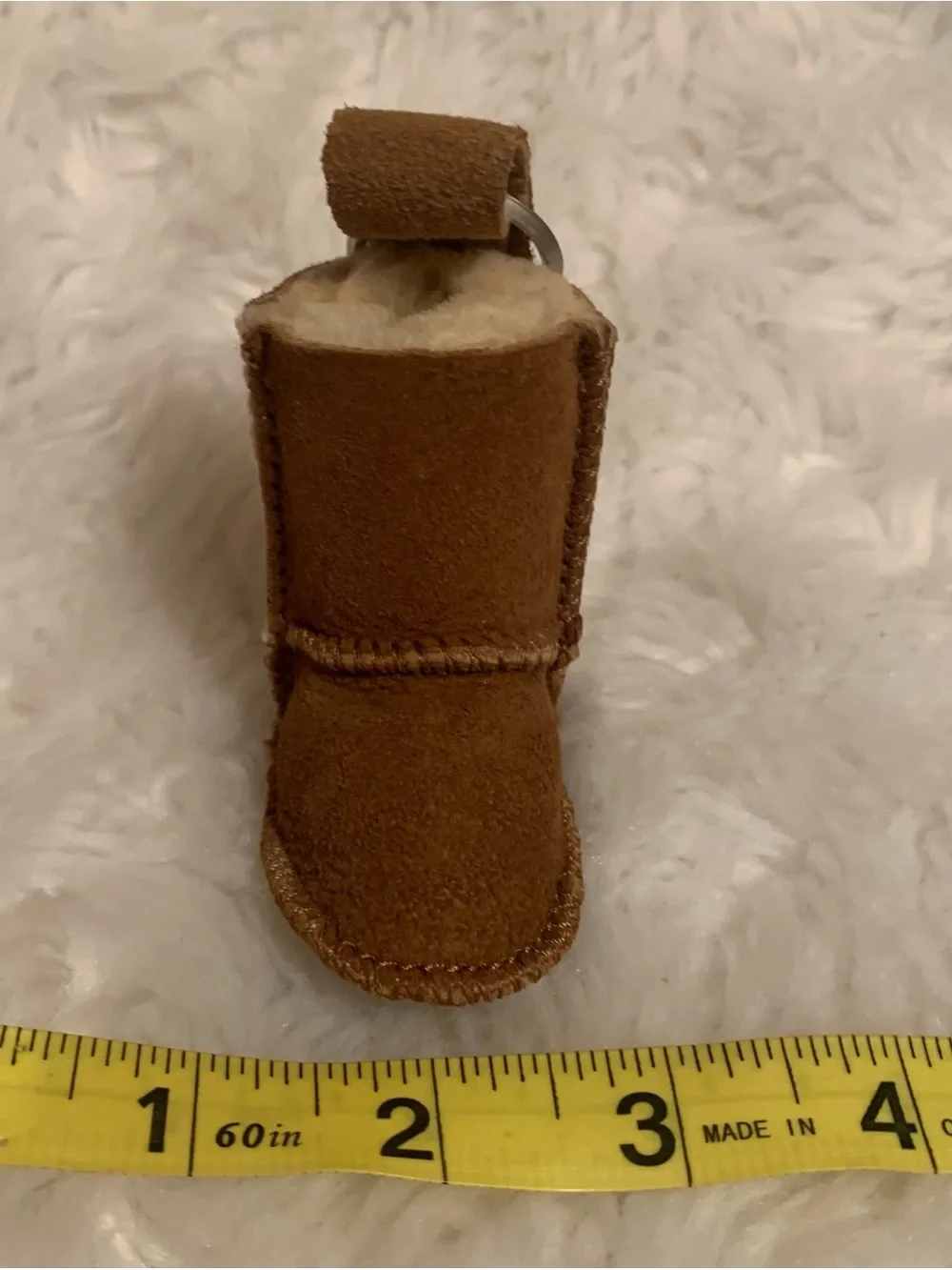UGG Australia genuine tan suede Mini key chain boot VVGUC
